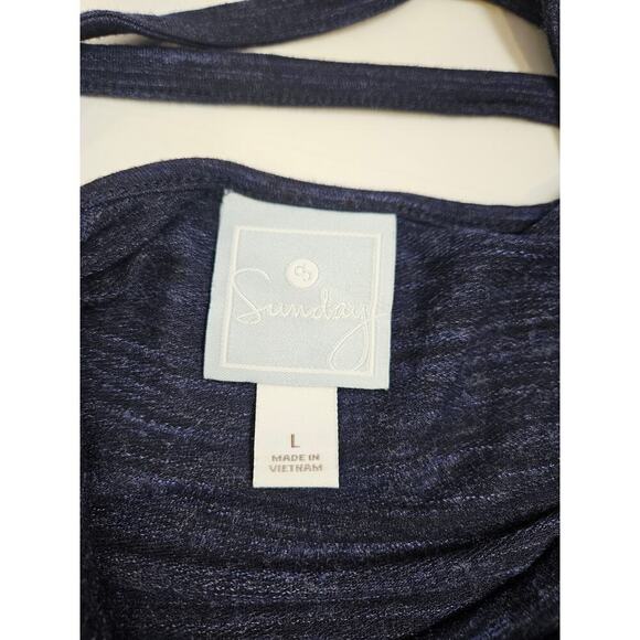 Sunday Blue Marbled Tunic Large Scoop Neck - Picture 8 of 8